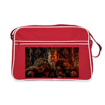 The Aged Beowulf Rules as a Wise King nordic saga  - Retro Bag - red/white - Front