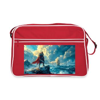 Beowulf Faces the Destiny Awaiting Him nordic saga - Retro Bag - red/white - Front