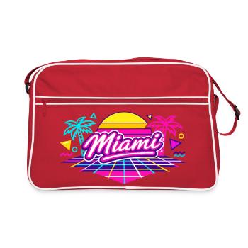 Idée cadeau de style néon disco à Miami - Sac Retro - rouge/blanc - Devant
