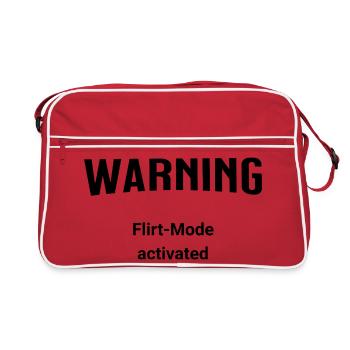 Warning - Flirt-Mode activated - Retro Bag - red/white - Front