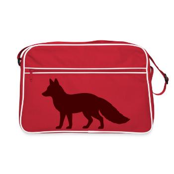 Fuchs Silhouette  - Retro Tasche - Rot/Weiß - Vorne