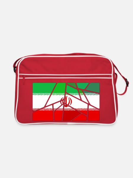 Flagge Iran - Retro Tasche - Rot/Weiß
