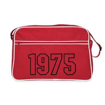 T-shirt né en 1975 - Sac Retro - rouge/blanc - Devant