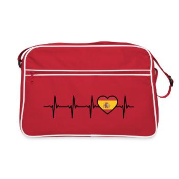 Spanien Herzschlag Spanier - Retro Tasche - Rot/Weiß - Vorne