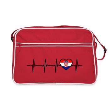 Croatie Heartbeat Drapeau Croate - Sac Retro - rouge/blanc - Devant