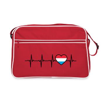 Luxembourg Heartbeat Drapeau luxembourgeois - Sac Retro - rouge/blanc - Devant