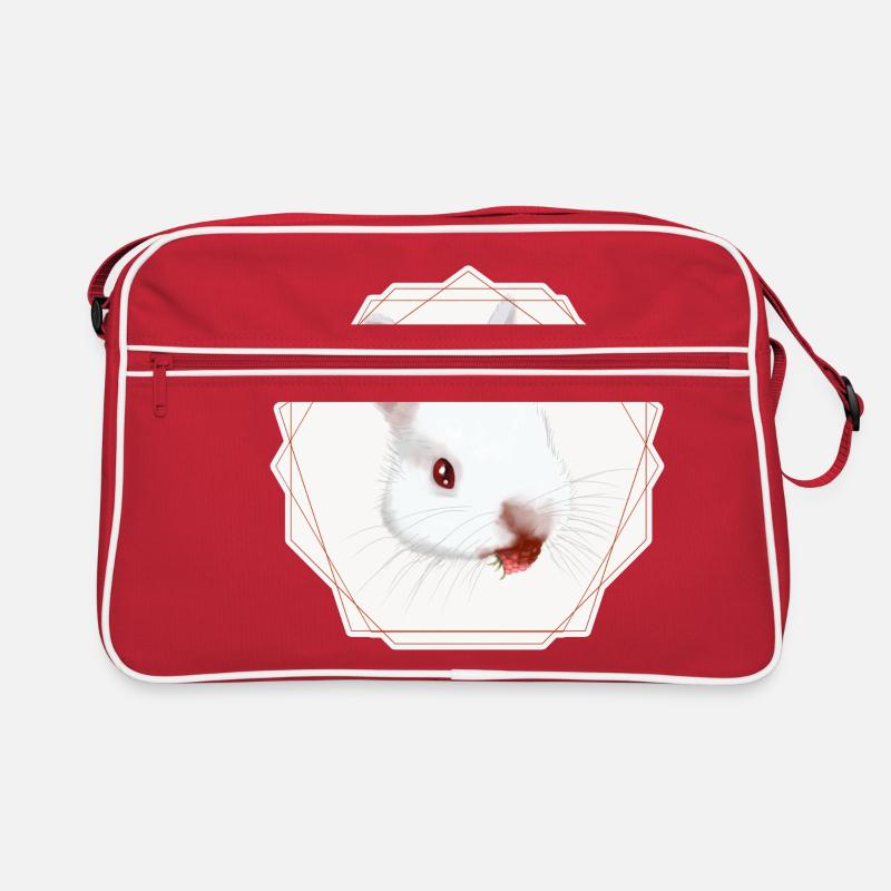Himbeer Nom - Retro Tasche - Rot/Weiß