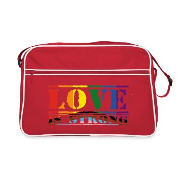 Love Is Strong Rainbow Style LGBTQ - Retro Bag - red/white - Front