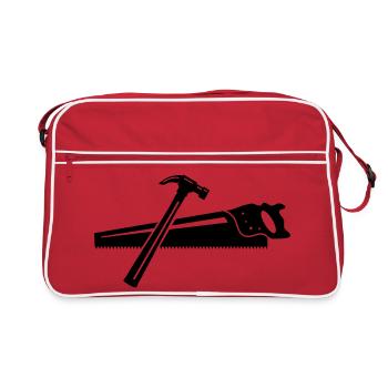Hammer und Säge - Retro Tasche - Rot/Weiß - Vorne