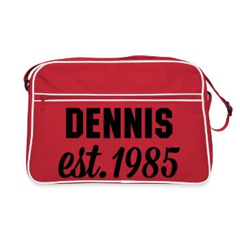 Dennis est 1985 - Retro Tasche - Rot/Weiß - Vorne