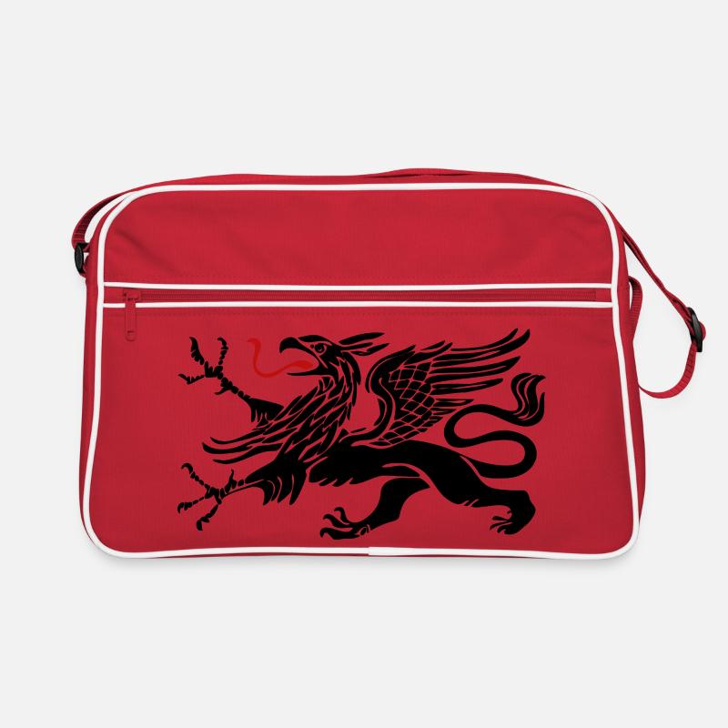 Rostocker Greif - Rostock - Retro Tasche - Rot/Weiß