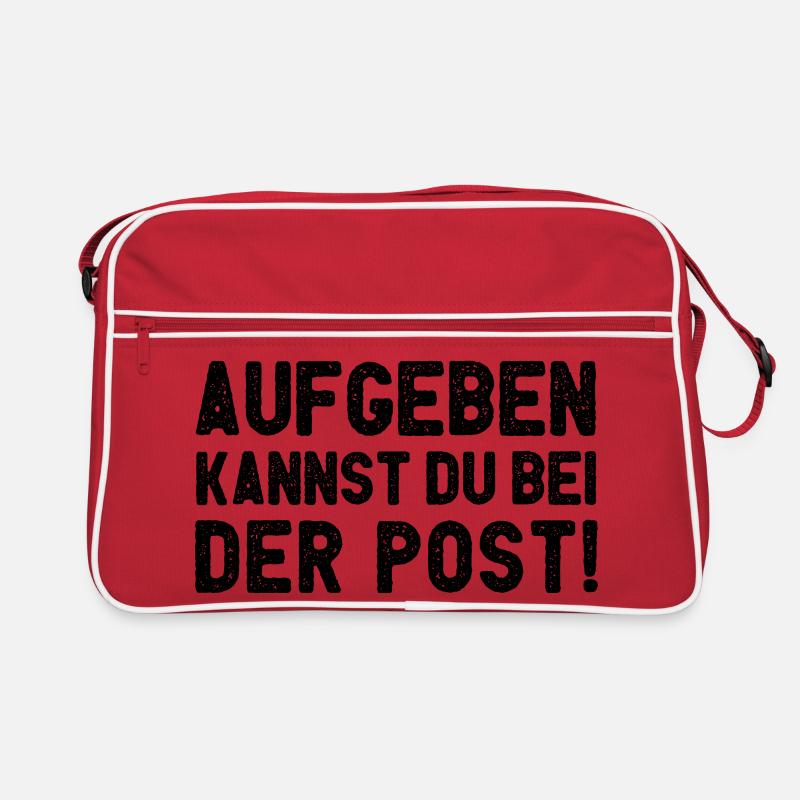 Aufgeben Kannst Du Bei Der Post - Retro Tasche - Rot/Weiß