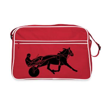 Pferdesport -Trabrennen - Retro Tasche - Rot/Weiß - Vorne