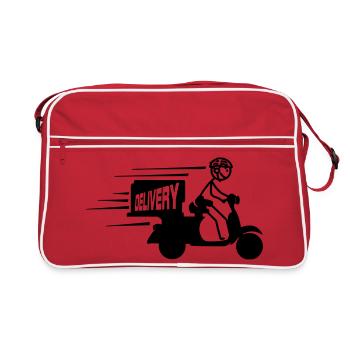 Livraison de colis de scooter ou de SMS - Sac Retro - rouge/blanc - Devant