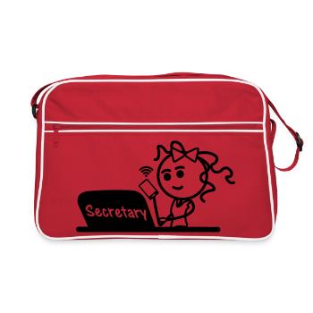 Work laptop Secretary smartphone - Retro Bag - red/white - Front
