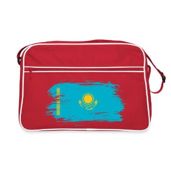 Drapeau du Kazakhstan - Sac Retro - rouge/blanc - Devant
