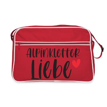 Klettern Alpinklettern Alpin Liebe Berge Geschenk - Retro Tasche - Rot/Weiß - Vorne