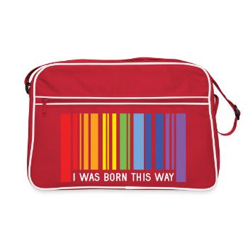 Mois de la fierté LGBT - Je suis né de cette façon - Sac Retro - rouge/blanc - Devant