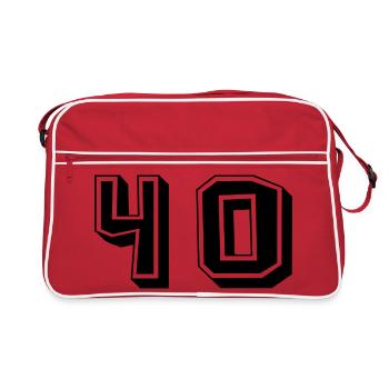 40. 40 YEARS. 40th ANNIVERSARY. 40TH ANNIVERSARY. - Retro Bag - red/white - Front