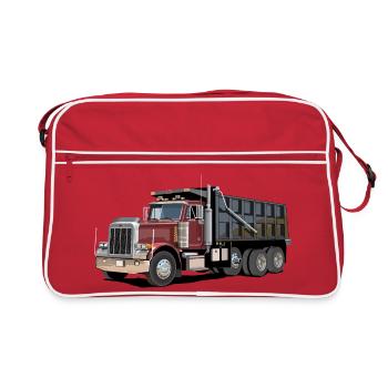 Muldenkipper, LKW - Retro Tasche - Rot/Weiß - Vorne