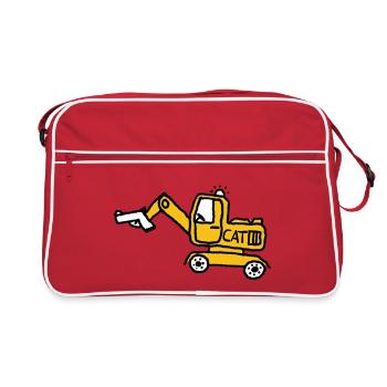 Baugefahr - Retro Tasche - Rot/Weiß - Vorne