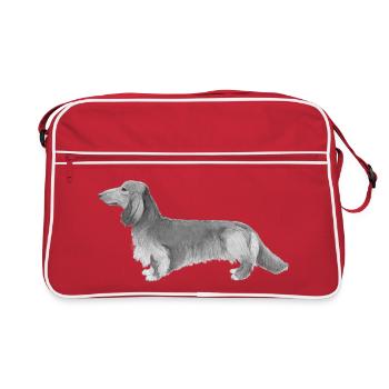 Teckel Teckel à poil long - Sac Retro - rouge/blanc - Devant
