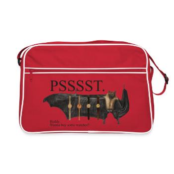 Pssst... Revendeur de montres chauve-souris - Sac Retro - rouge/blanc - Devant