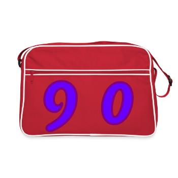 90. 90 ANS. 90e ANNIVERSAIRE. ANNIVERSAIRE 90 ANS. - Sac Retro - rouge/blanc - Devant