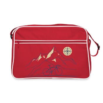 Motif de la montagne cyclable - Sac Retro - rouge/blanc - Devant