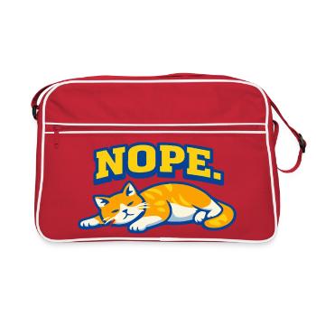 Non, chat endormi : design d’humeur paresseuse - Sac Retro - rouge/blanc - Devant