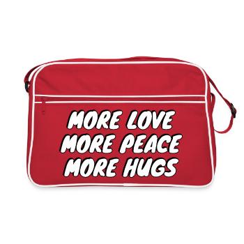 Plus d’amour Plus de paix Plus de câlins - Sac Retro - rouge/blanc - Devant