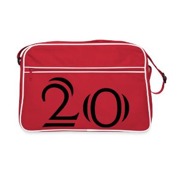 20. 20 ANS. 20e ANNIVERSAIRE. ANNIVERSAIRE 20 ANS. - Sac Retro - rouge/blanc - Devant