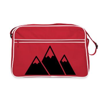 Montagnes Mountain Mountain Hiking Outdoor Vector - Sac Retro - rouge/blanc - Devant