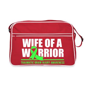 Autounfall Schädel-Hirn-Trauma Schädelhirntrauma - Retro Tasche - Rot/Weiß - Vorne