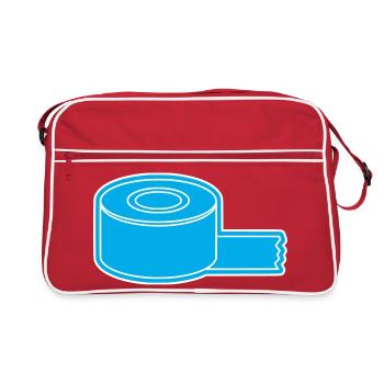 Adhesive Tape Roll Outline - Retro Bag - red/white - Front