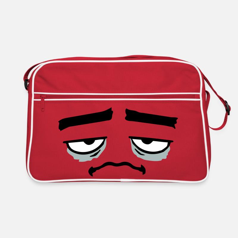 Grumpy sad disappointed face funny Retro Bag