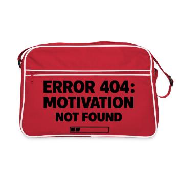 ERROR 404: Motivation Not Found | Minimal Typo - Retro Tasche - Rot/Weiß - Vorne