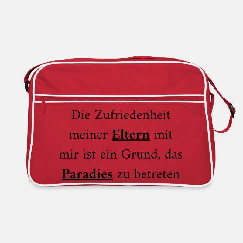 Eltern & Paradies: Ein Weg zum Glück - Retro Tasche - Rot/Weiß
