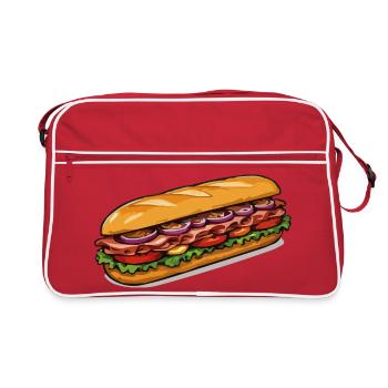 Motif de hot-dog de dessin animé - Sac Retro - rouge/blanc - Devant