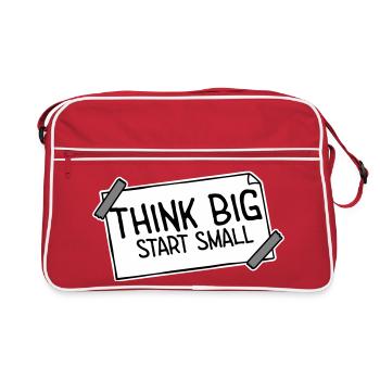 Pensez Grand, Commence, Petit, Motivation, Mentalité, Évolution. - Sac Retro - rouge/blanc - Devant