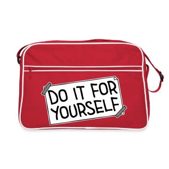 Citation inspirante sur l’amour de soi « Faites-le pour vous-même » - Sac Retro - rouge/blanc - Devant