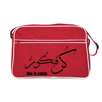 Calligraphie arabe Kun Fa Yakun  - Sac Retro - rouge/blanc - Devant