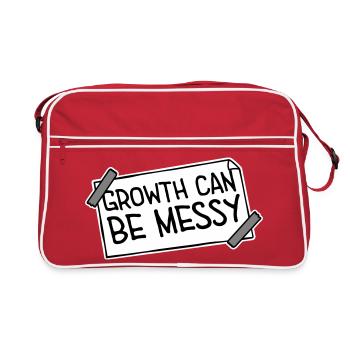 Growth Can Be Messy Personal Growth Quote Logo - Retro Bag - red/white - Front