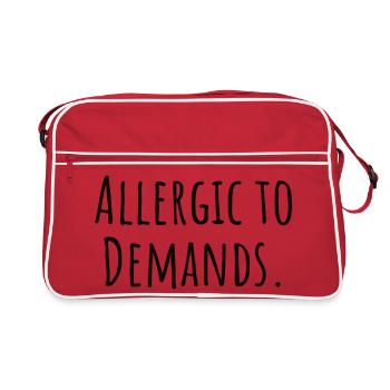 Allergic_to_Demands PDA Neurodivergent Gift - Retro Bag - red/white - Front