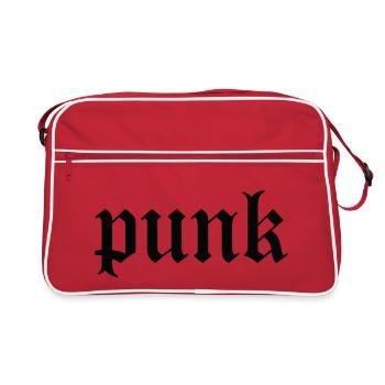 Punk Gothic Lettering Tee - Retro Bag - red/white - Front
