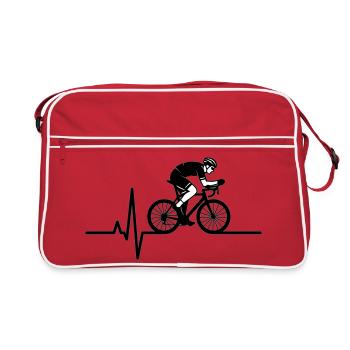 Road Bike Heartbeat ECG - Retro Bag - red/white - Front