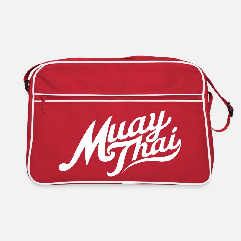 Muay Thai Schriftzug - Retro Tasche - Rot/Weiß