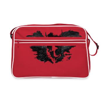 Yeux de chat, chats yeux, félins - Sac Retro - rouge/blanc - Devant