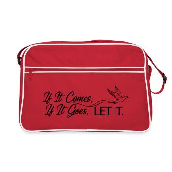 Let It – Arched Quote Retro Typography Shirt - Retro Tasche - Rot/Weiß - Vorne