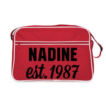 Nadine est 1987 - Retro Tasche - Rot/Weiß - Vorne